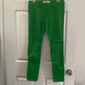 green skinny jean